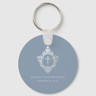 Bevestigingsfeestjes voor jongens Stofblauw vintag Sleutelhanger