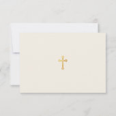 Bevestigingsfoto  Faux Gold Cross & Ivoor Bedankkaart (Achterkant)