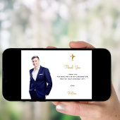 Bevestigingsfoto kruisjongen bedankt je kaart