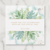 Bevestigingsgroen en blauwe groene Waterverf Bedankjes Labels (Achterkant)