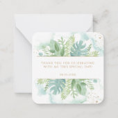 Bevestigingsgroen en Waterverf Favor Note Notitiekaartje (Achterkant)