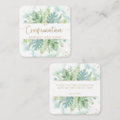 Bevestigingsgroen en Waterverf Favor Note Notitiekaartje (Voorkant / Achterkant)