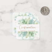 Bevestigingsgroen en Waterverf Favor Note Notitiekaartje (Voorkant / Achterkant in situ)