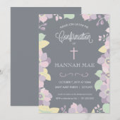 Bevestigingskaart met bloemen en kruiskoppen kaart (Voorkant / Achterkant)