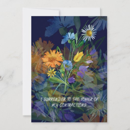 Bevestigingskaart voor de bevalling met bloemen feestdagenkaart (Voorkant)