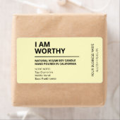 Bevestigingsminimalistische gele kandeletiketten etiket (Insitu)