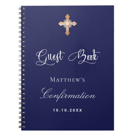 Bevestigingsnavy blauw wit notitieboek (Voorkant)