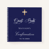 Bevestigingsnavy blauw wit notitieboek (Voorkant)