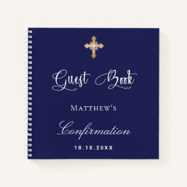 Bevestigingsnavy blauw wit notitieboek