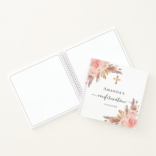 Bevestigingspampa's roos blush notitieboek (Binnen)