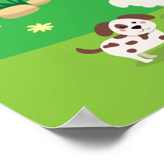 Bevestigingspaneel met dieren Welkomstbord van de  Poster (Hoek)