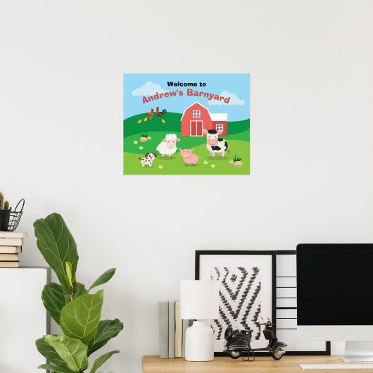 Bevestigingspaneel met dieren Welkomstbord van de  Poster (Thuiskantoor)