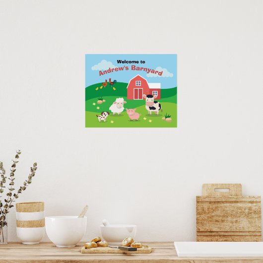 Bevestigingspaneel met dieren Welkomstbord van de  Poster (Keuken)