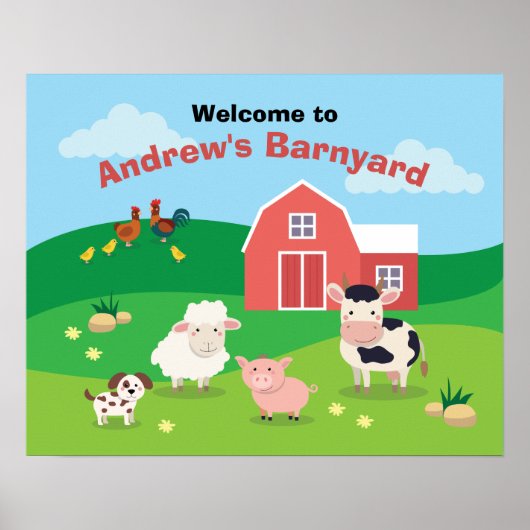 Bevestigingspaneel met dieren Welkomstbord van de  Poster (Voorkant)