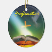 Bevestigingspond, Bijbel, Kruis Keramisch Ornament (Links)