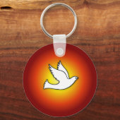 Bevestigingspond met gouden, rode stralen sleutelhanger (Voorkant)