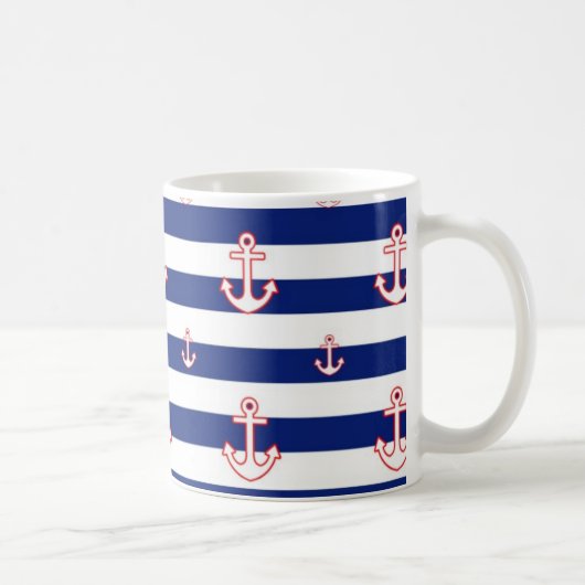 Bevestigingspunten op het Nautisch Decor Stripes Koffiemok (Rechts)