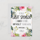 Bevestigingssponsor Gift echt grote sponsor (Voorkant / Achterkant)