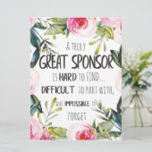 Bevestigingssponsor Gift echt grote sponsor Kaart (Staand voorkant)