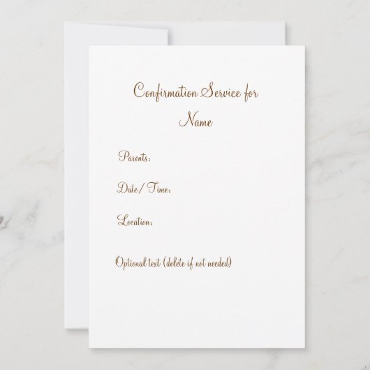 Bevestigingsuitnodiging - Blauw met kruis en ribbo Kaart (Achterkant)