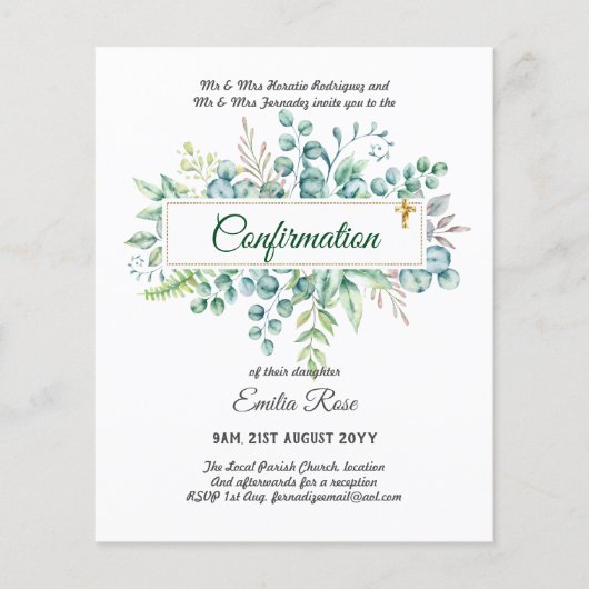 Bevestigingsuitnodiging groen Modern Dubbelzijdig Flyer (Voorkant)