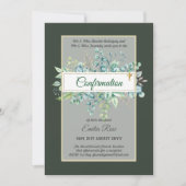 Bevestigingsuitnodiging groen modern dubbelzijdig kaart (Voorkant)