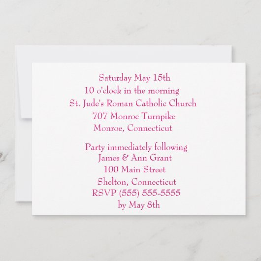 Bevestigingsuitnodiging Kaart (Achterkant)