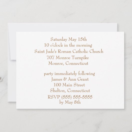 Bevestigingsuitnodiging Kaart (Achterkant)