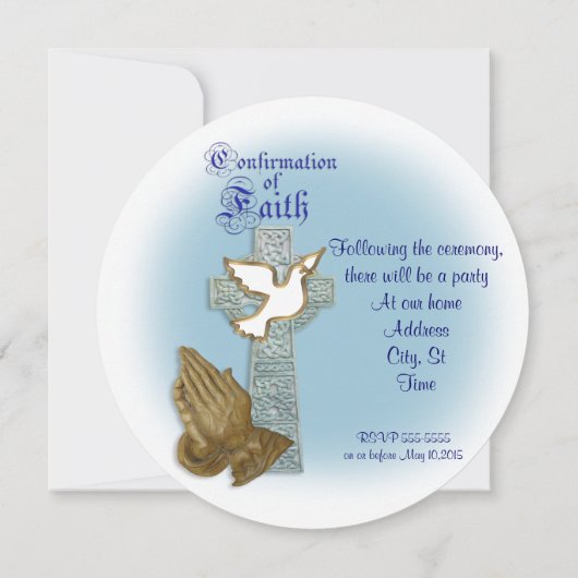 Bevestigingsuitnodiging Keltisch kruis Kaart (Achterkant)