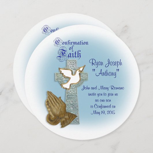 Bevestigingsuitnodiging Keltisch kruis Kaart (Voorkant / Achterkant)