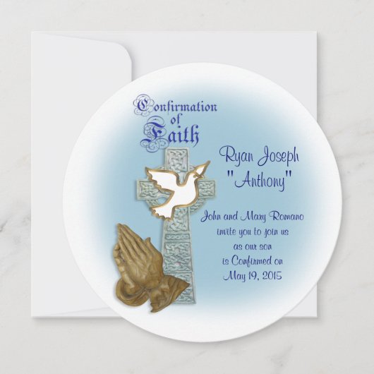 Bevestigingsuitnodiging Keltisch kruis Kaart (Voorkant)