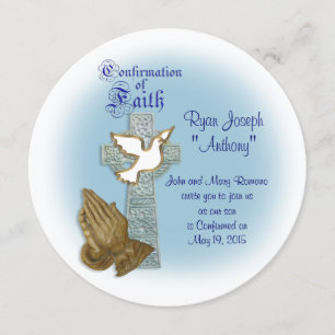 Bevestigingsuitnodiging Keltische kruis Kaart