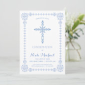 Bevestigingsuitnodiging, legant nodigt uit met kru kaart (Staand voorkant)