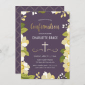 Bevestigingsuitnodiging, Meisje, Op maat Kaart (Voorkant / Achterkant)