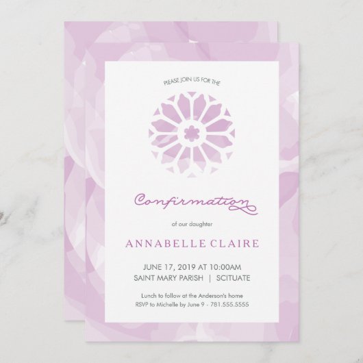 Bevestigingsuitnodiging, religieuze uitnodiging vo (Voorkant / Achterkant)