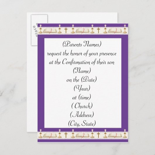 Bevestigingsuitnodiging Uitnodiging Briefkaart (Voorkant / Achterkant)