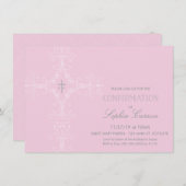 Bevestigingsuitnodiging voor meisjes met legant Cr Kaart (Voorkant / Achterkant)