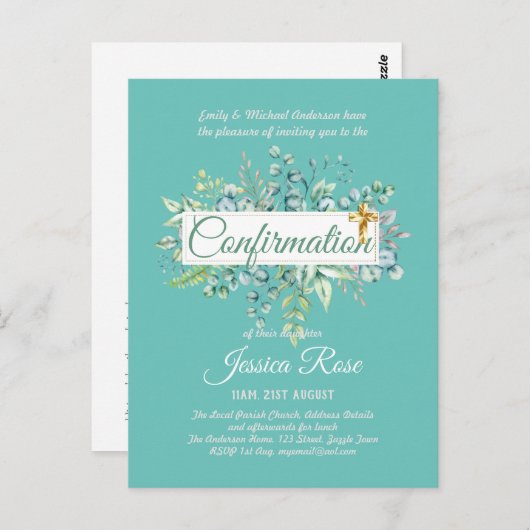 Bevestigingsverzoeken Eucalyptus Greenery Budge Briefkaart (Voorkant / Achterkant)