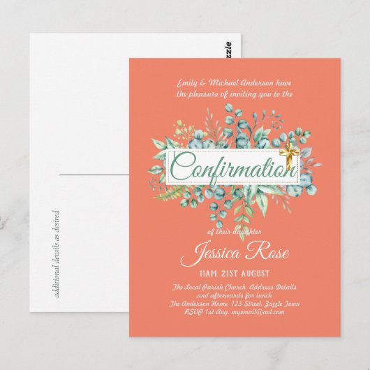 Bevestigingsverzoeken Eucalyptus Greenery Budge Briefkaart (Voorkant / Achterkant)