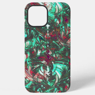 Bevlekt aquamarijn en rood, bevuild met dof zwart iPhone 12 pro max hoesje