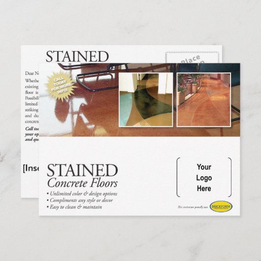 Bevlekt Concreet Briefkaart (Voorkant / Achterkant)