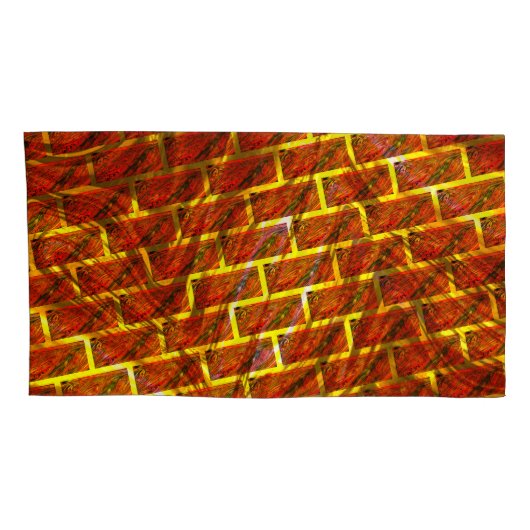 Bevlekt rood, gekrast, gouden net of kussensloop (Achterkant-Rechts)