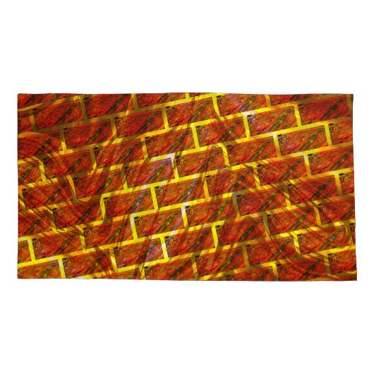 Bevlekt rood, gekrast, gouden net of kussensloop (Achterkant-Links)