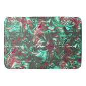 Bevlekte aquamarijn en rood, bevuild met dof zwart badmat (Voorkant)