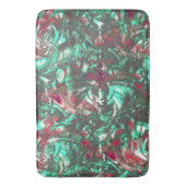 Bevlekte aquamarijn en rood, bevuild met dof zwart badmat (Voorkant Verticaal)