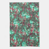 Bevlekte aquamarijn en rood, bevuild met dof zwart theedoek (Verticaal)