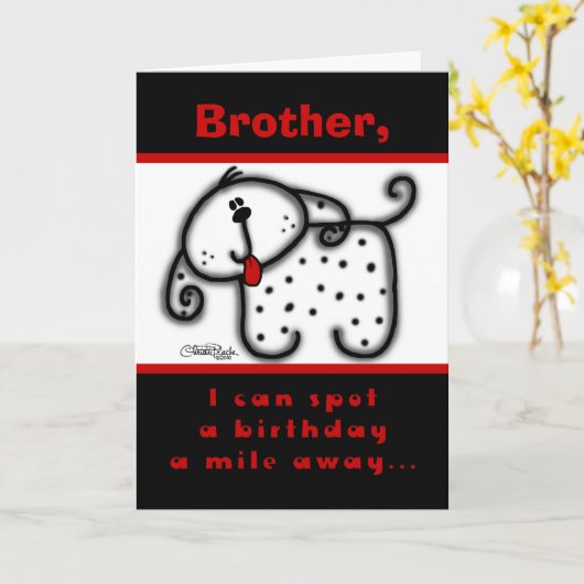 Bevlekte Hond Kaart (Gele Bloem)