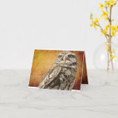 Bevlekte Uil Notecard Kaart (Gele Bloem)