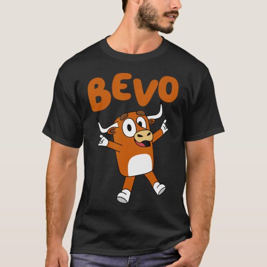 Bevo Longhorn Bull Funny Cartoon voor peuter Kinde T-shirt (Voorkant)