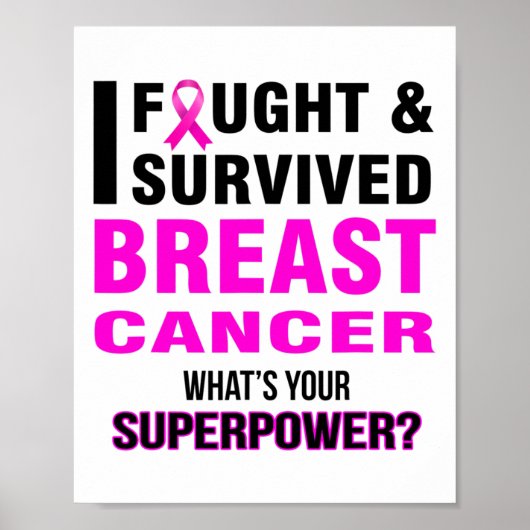 Bevochten en overleefden borstkanker T-Shirten Poster (Voorkant)
